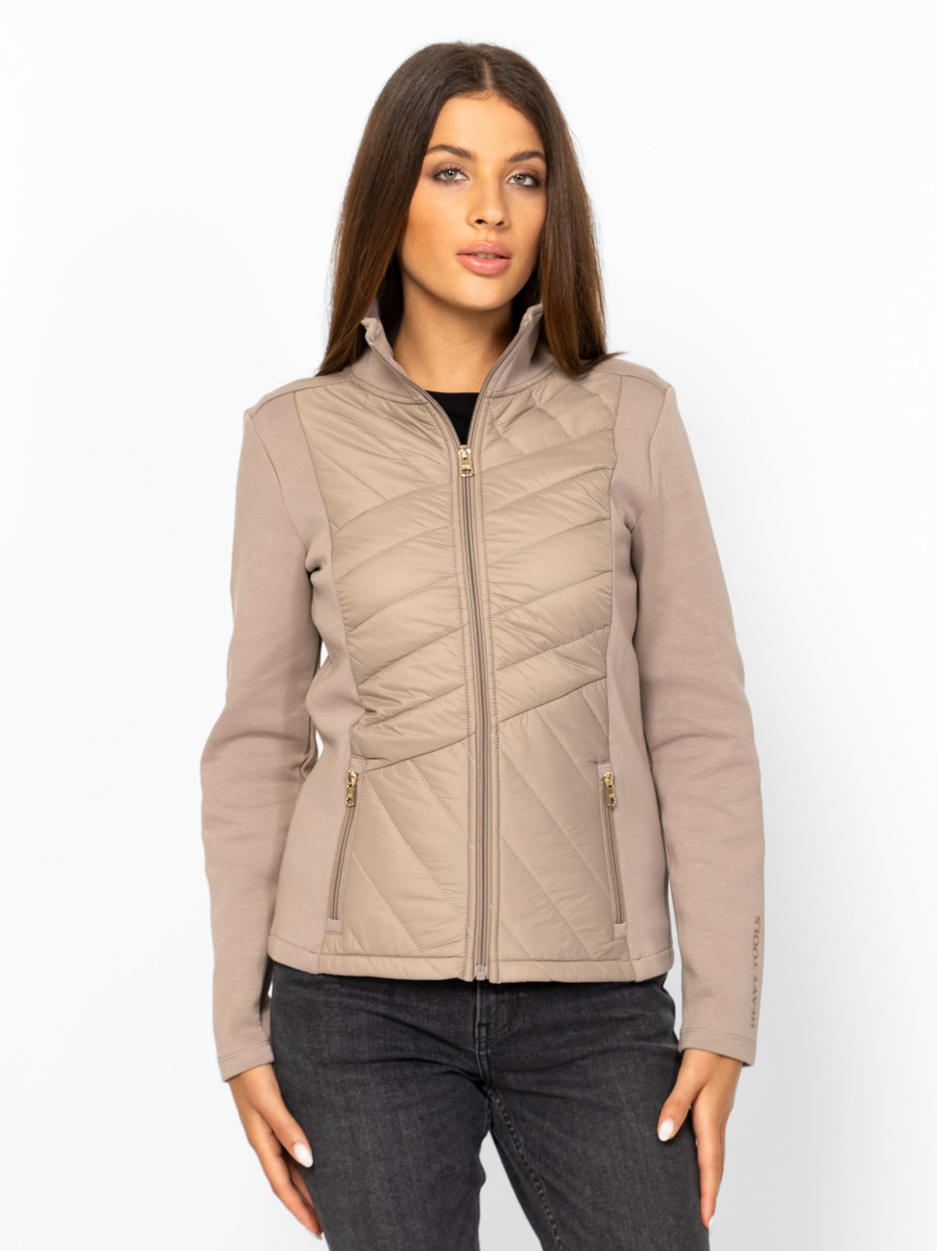 Heavy Tools Dámská Tepláková Mikina Na Zip Taita Taupe Béžová M