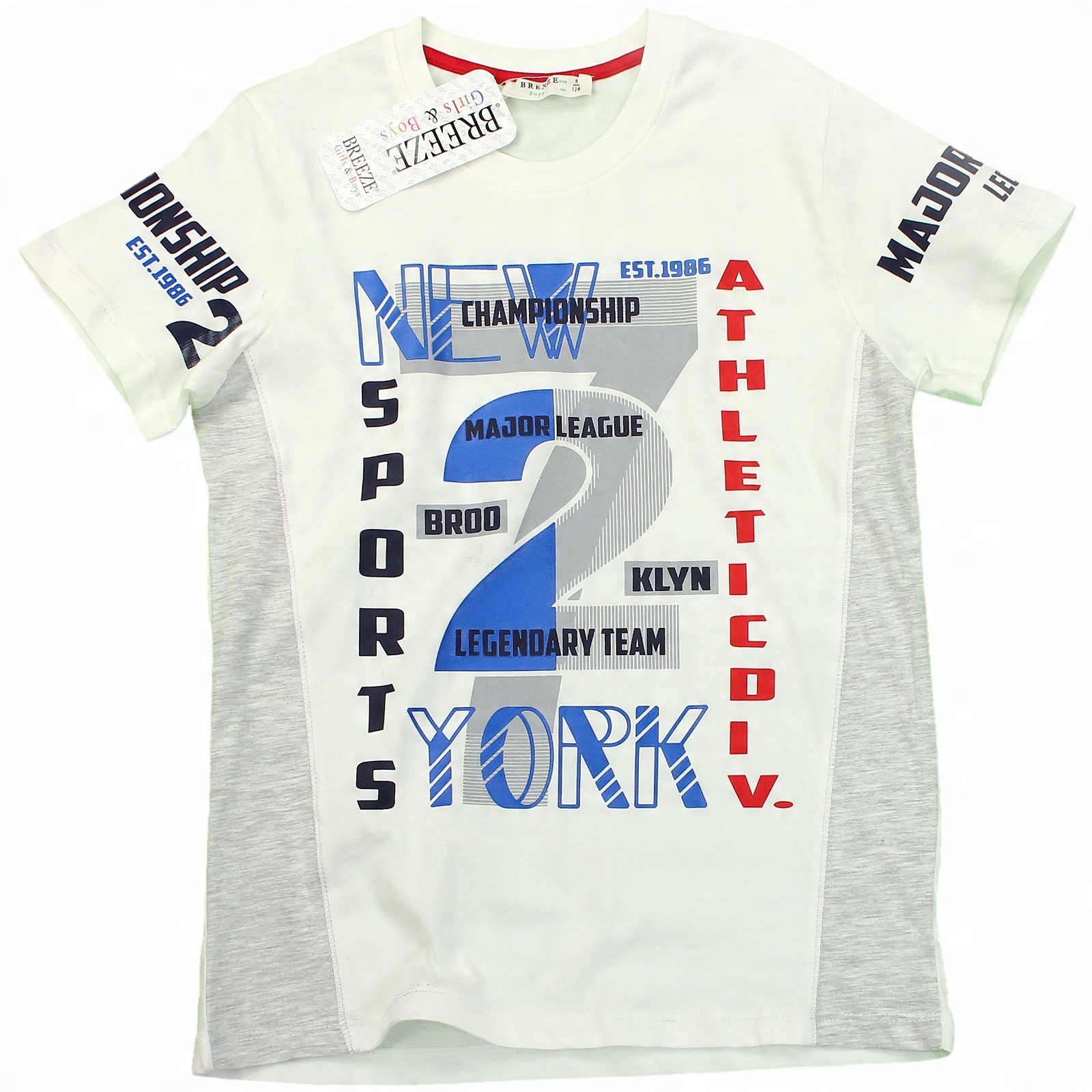 

Bluzka T-shirt Bawełna Napisy Rękawek Nadruk 128