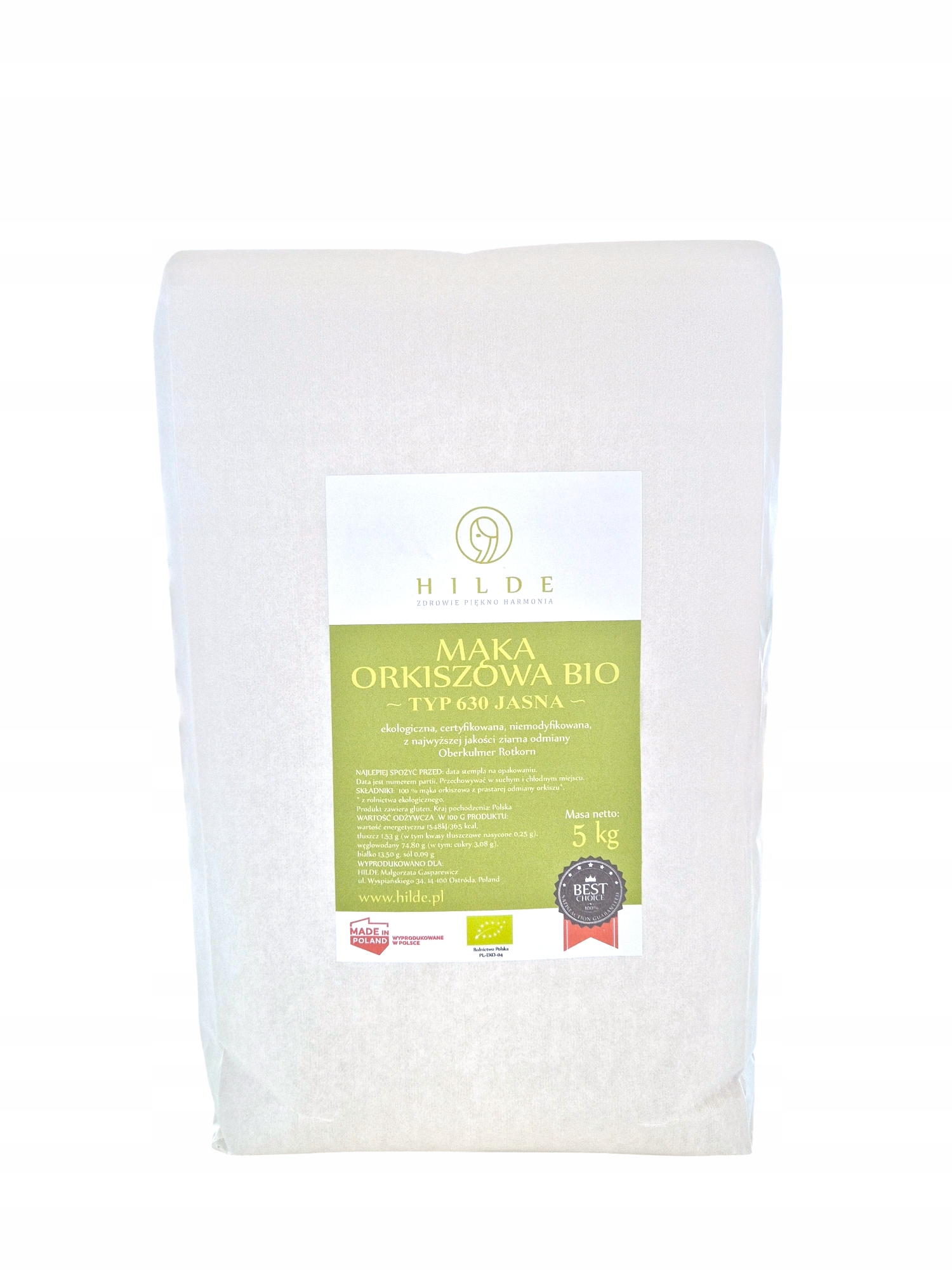 Mąka Orkiszowa Bio Hilde 5 Kg Typ 630 Oberkulmer Rotkorn Upominek