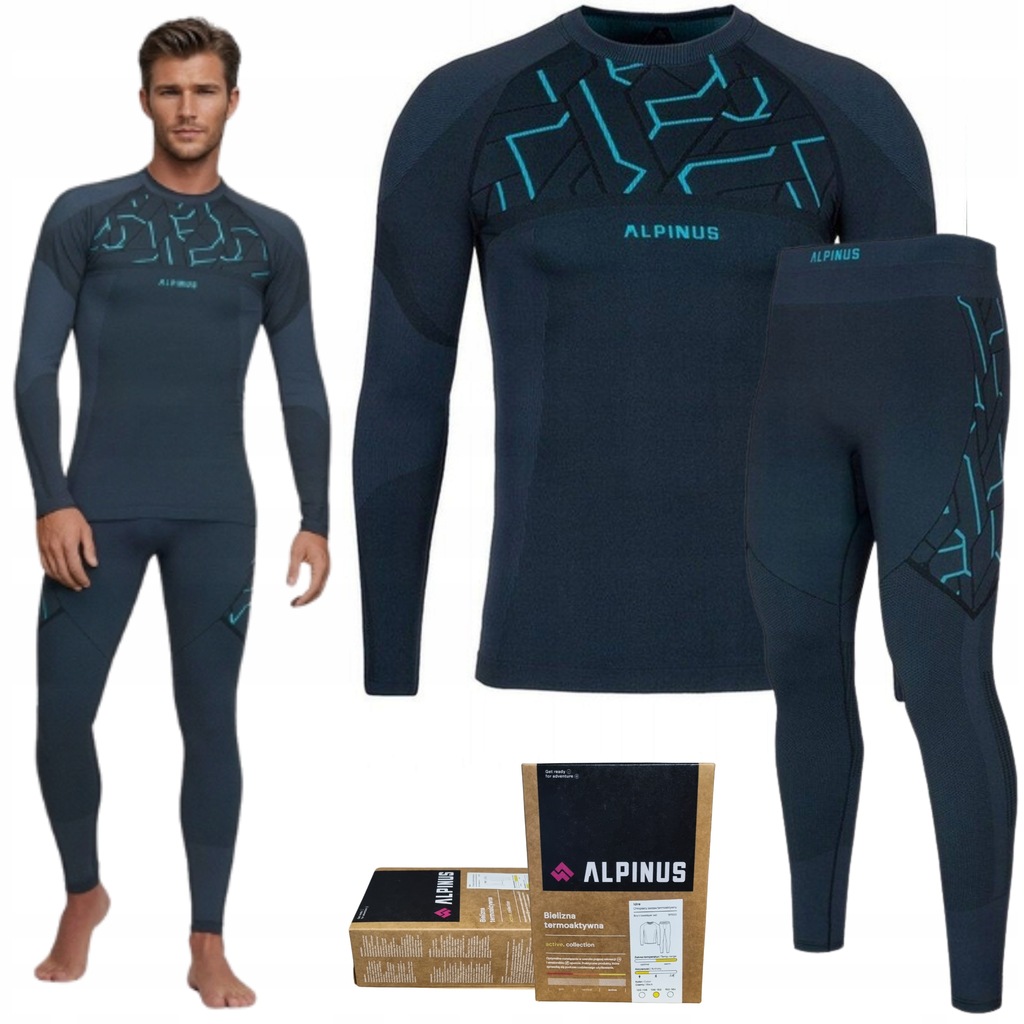 Bielizna Termoaktywna Alpinus Męska Komplet Spodnie I Bluza Gausdal Set XL
