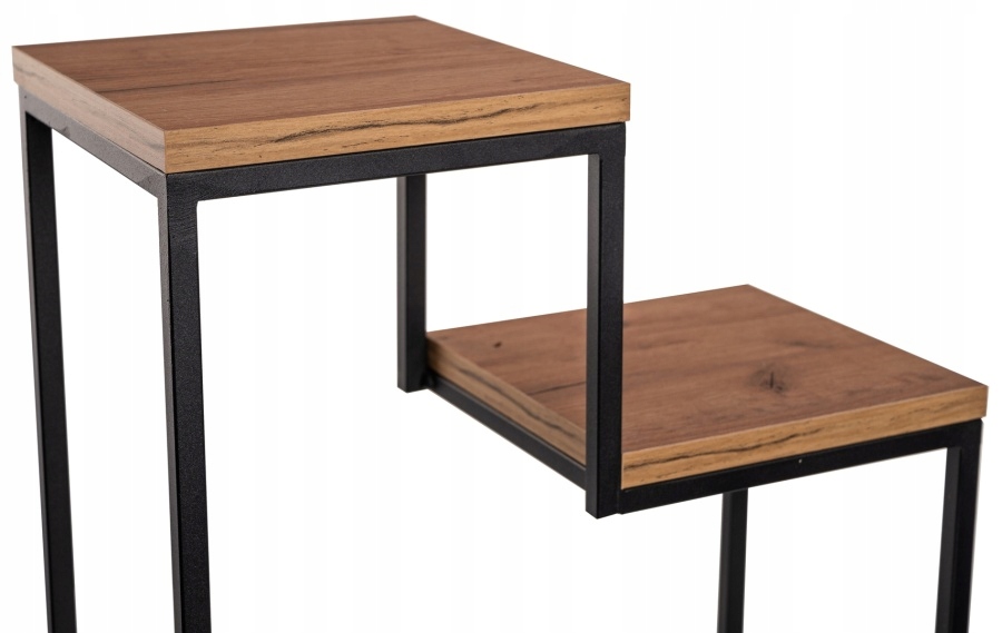 STOJĄCY METALOWY KWIETNIK STOJAK LOFT NA 2 ROŚLINY - BIAŁY DĄB CRAFT Kolor biały