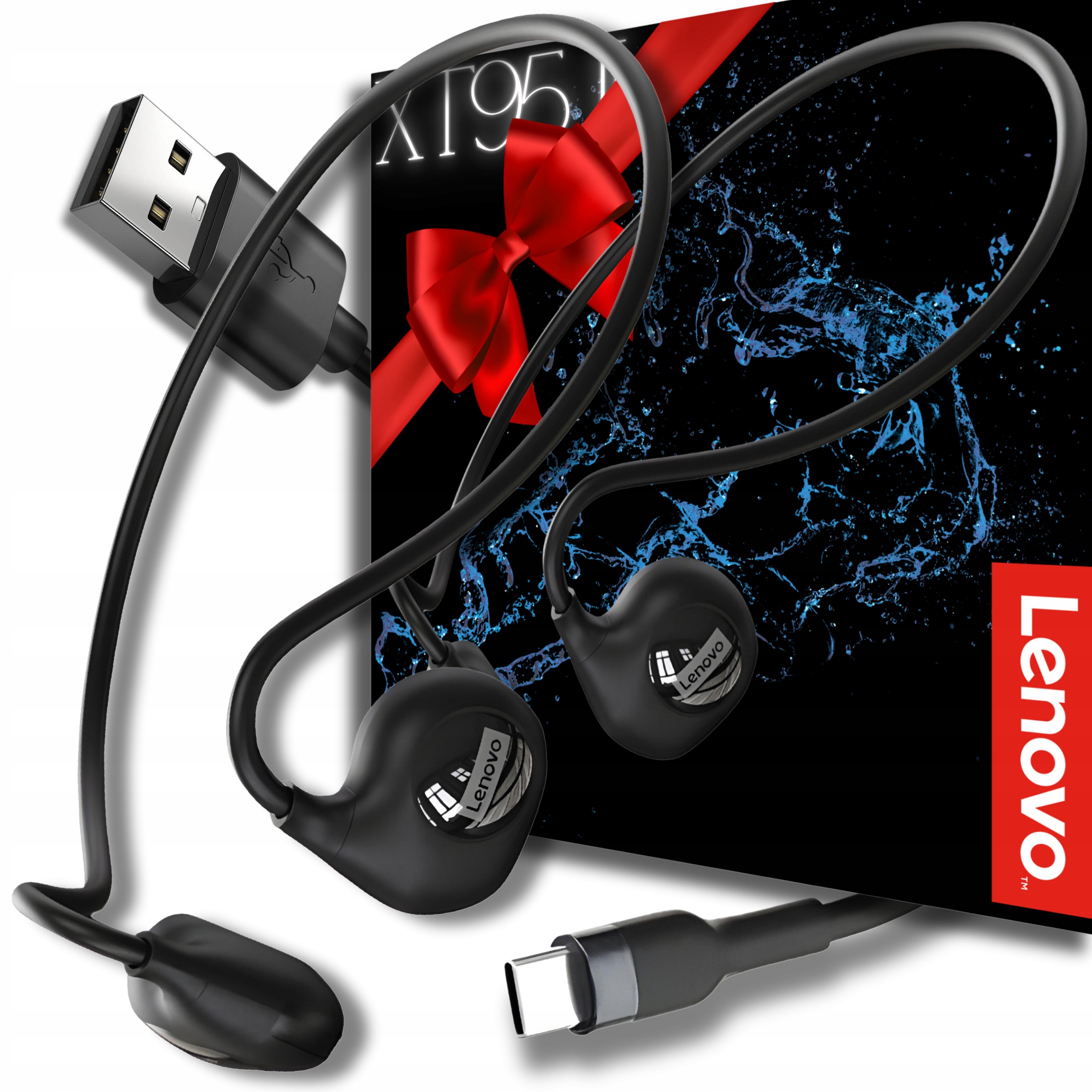 SŁUCHAWKI SPORTOWE SŁUCHAWKI BEZPRZEWODOWE BLUETOOTH LENOVO DO BIEGANIA