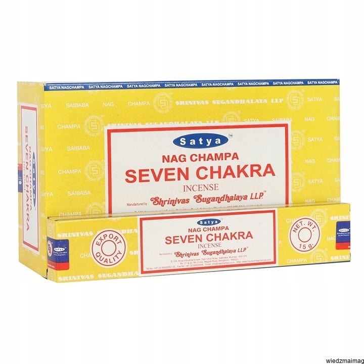 

Siedem Czakr Seven Chakra Kadzidełka Satya 15g