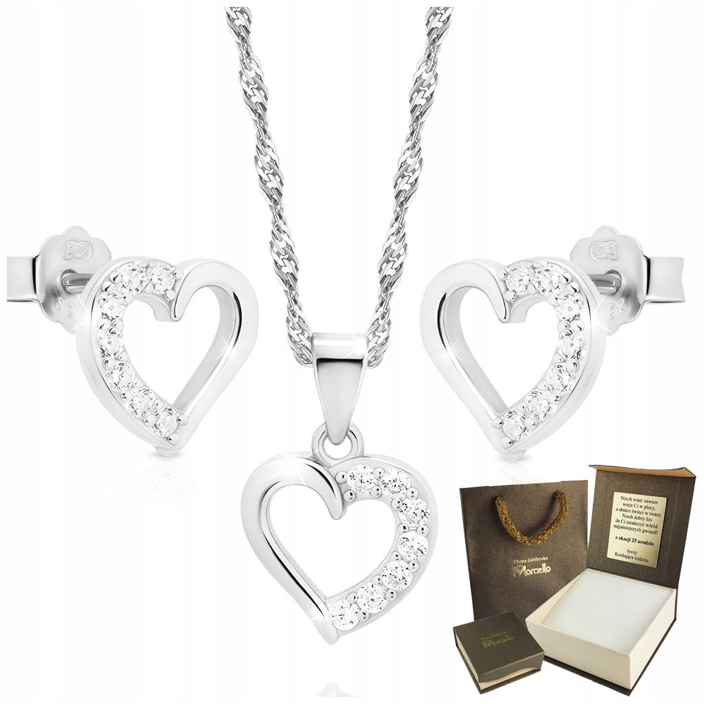 

Srebrny Komplet Naszyjnik Kolczyki Srebro 925