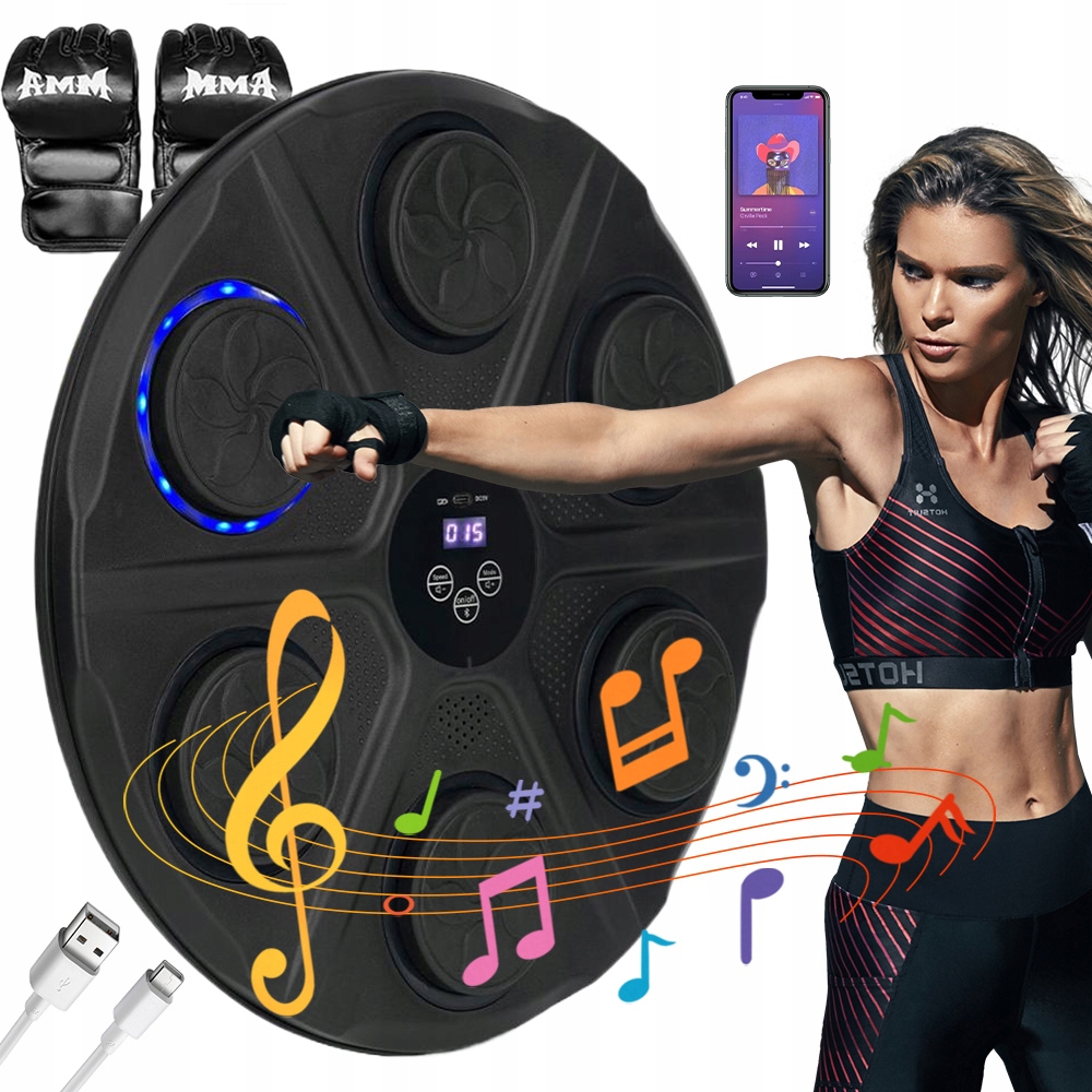 Tarcza Bokserska Treningówa Muzyczny Bluetooth 12 Trybów 12 Prędkości
