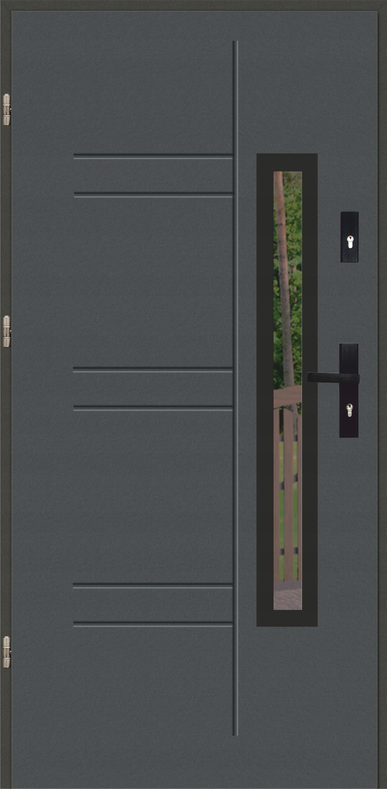 Drzwi Ud 1,2 LUX 72mm GALA 177 BLACK Antracyt Lewe 90 na zewnątrz
