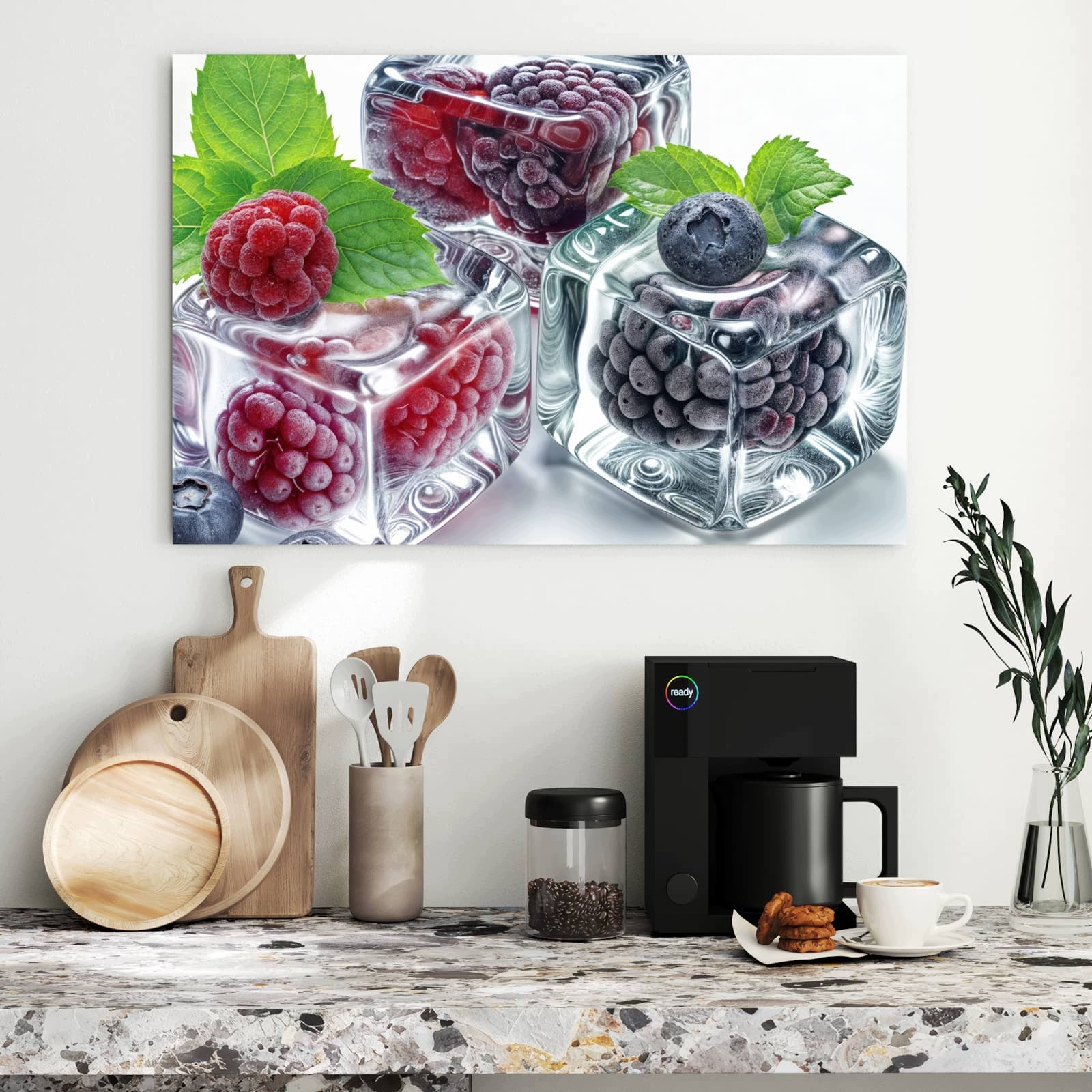 Magnetická tabule Kostky ledu Mix bobulí 90 × 60 cm