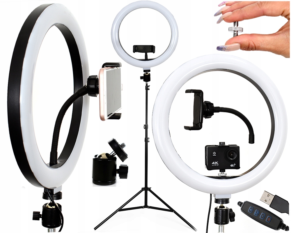 LAMPA PIERŚCIENIOWA STATYWOWA DO KAMER TELEFONÓW