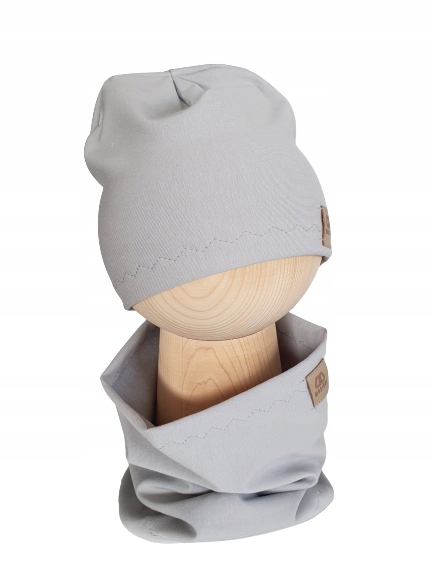 

Zestaw Damski Czapka Zwykła + Komin Szary 54-58cm