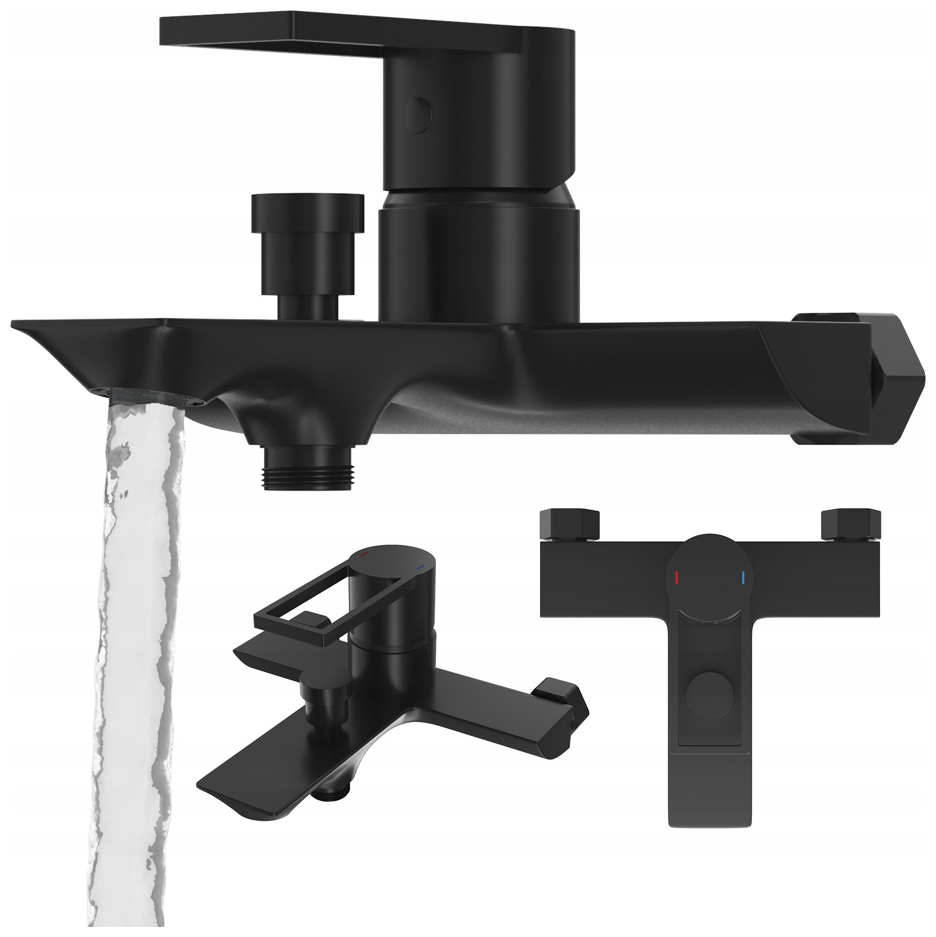 Vaňová A Sprchová Batéria Čierna Mosadzná Armatúra Do Kúpeľne