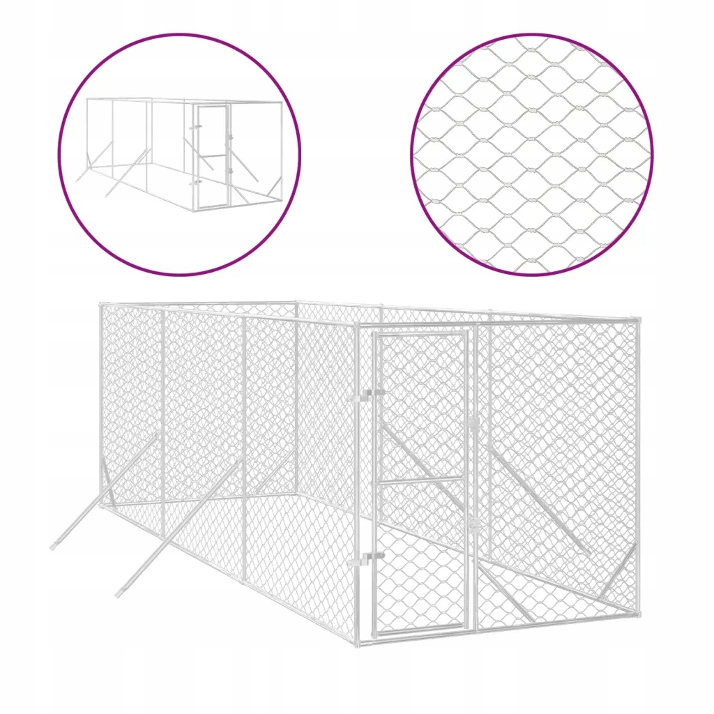 Levně Kotec ocel VidaXL 6 x 2 x 200 cm