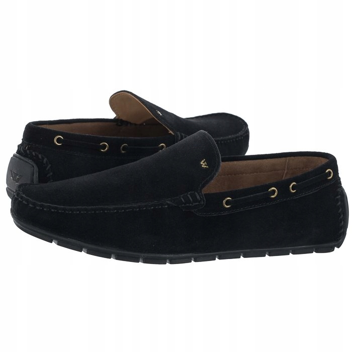 Pánské polobotky Polobotky Mokasíny Nazouvací Wojas Černé Semiš 10047-61