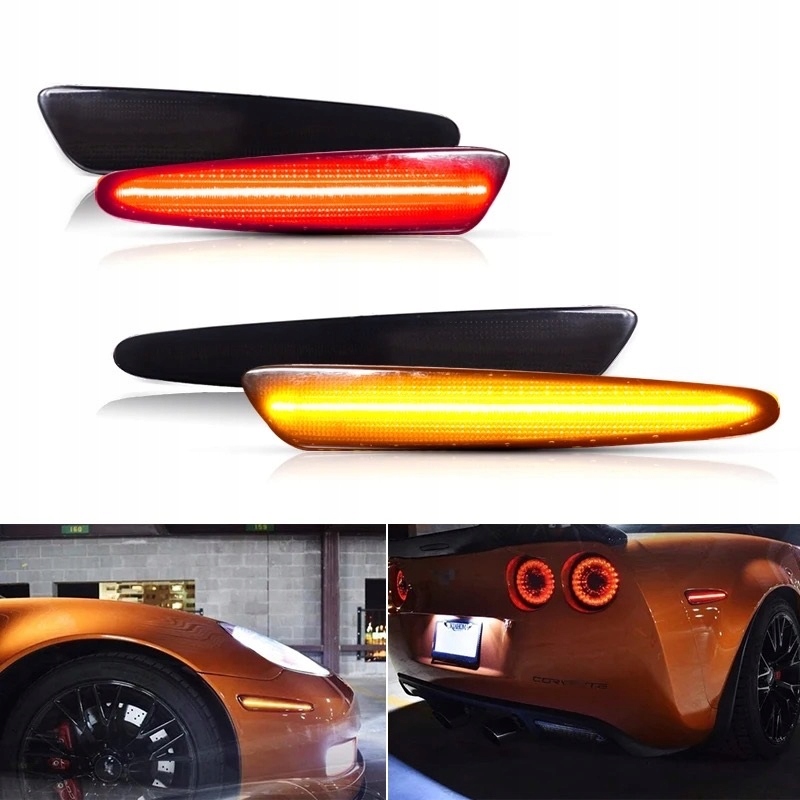 Lampy Obrysowe LED Przód i Tył KOMPLET CHEVROLET CORVETTE C6 2006-2013
