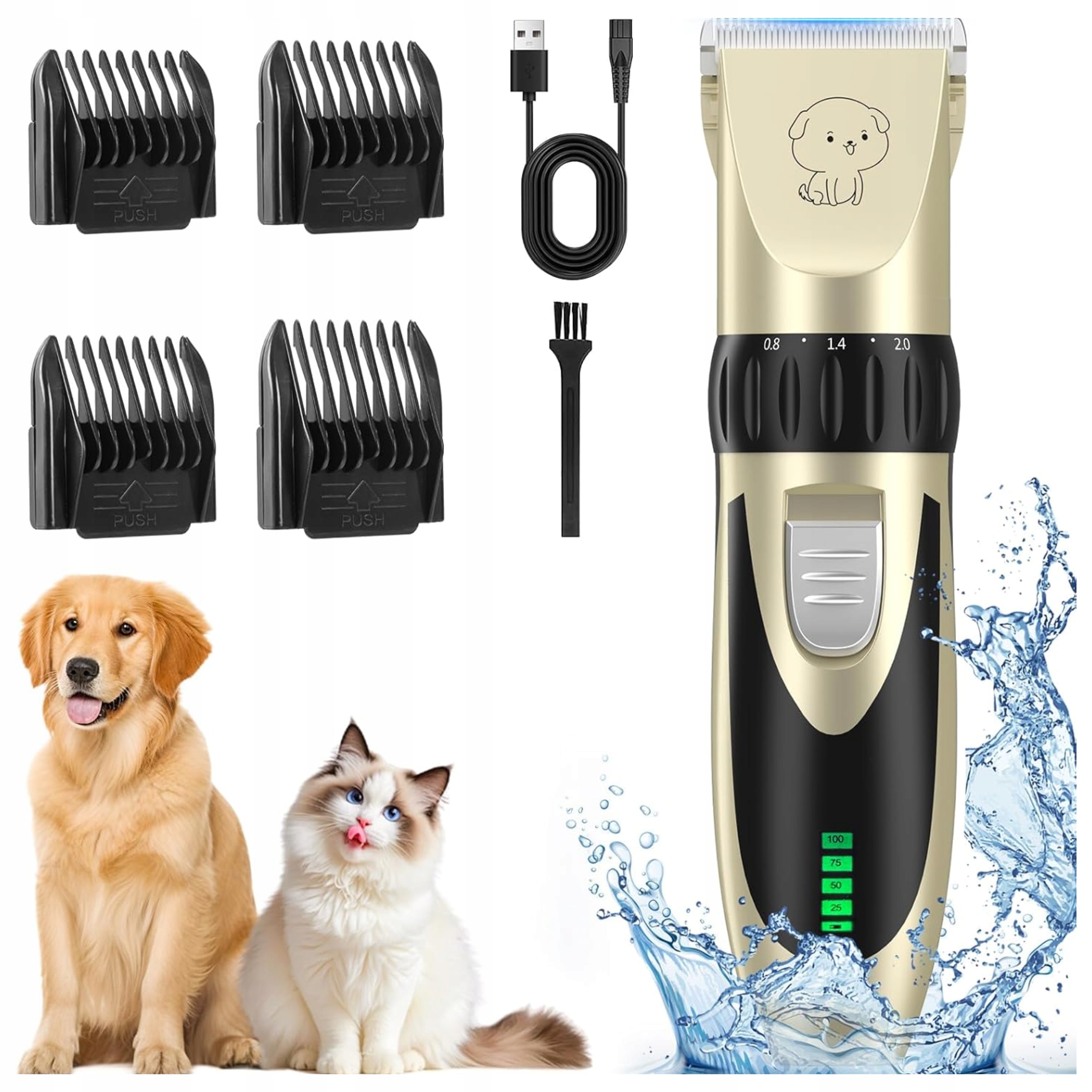 Levně Stříhací Strojek Pro Psy A Kočky Jemný Bezdrátový Bezpečný Set