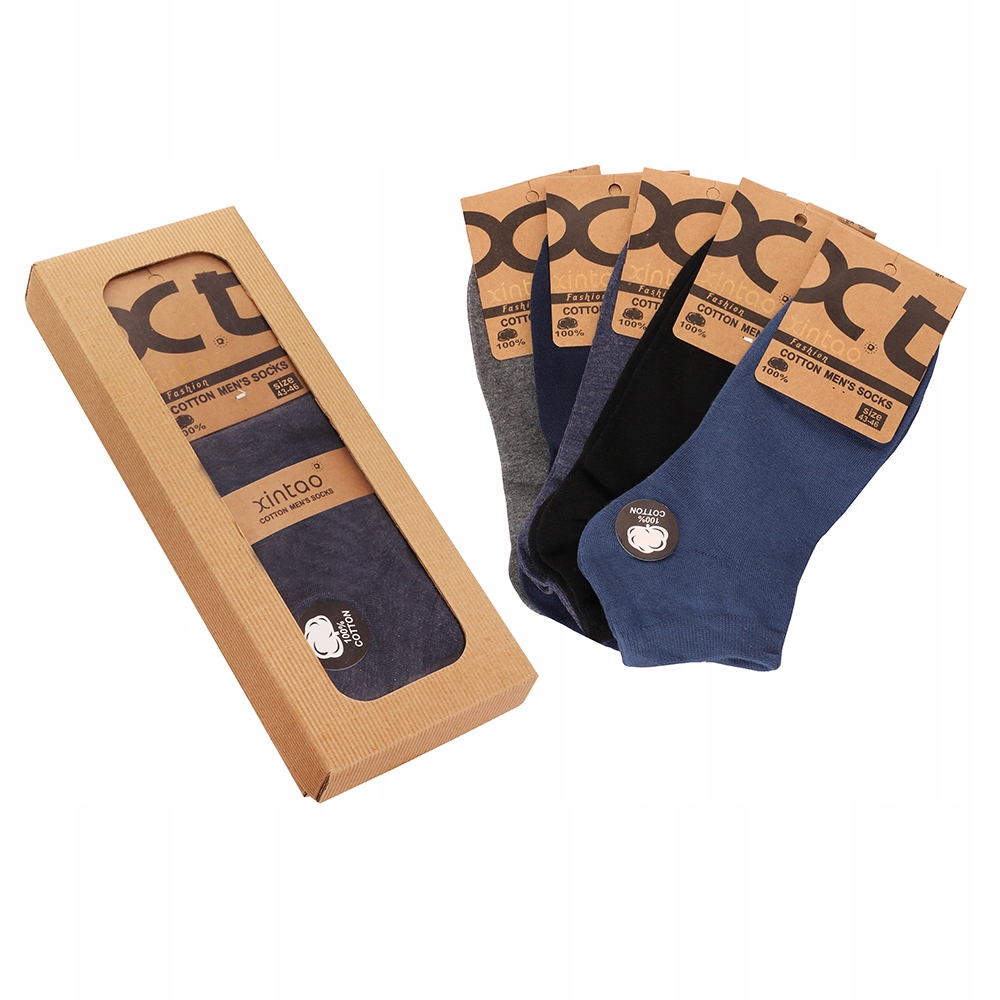 STOPKI MĘSKIE SKARPETY BAWEŁNA PUDEŁKO 5 PAR 43-46