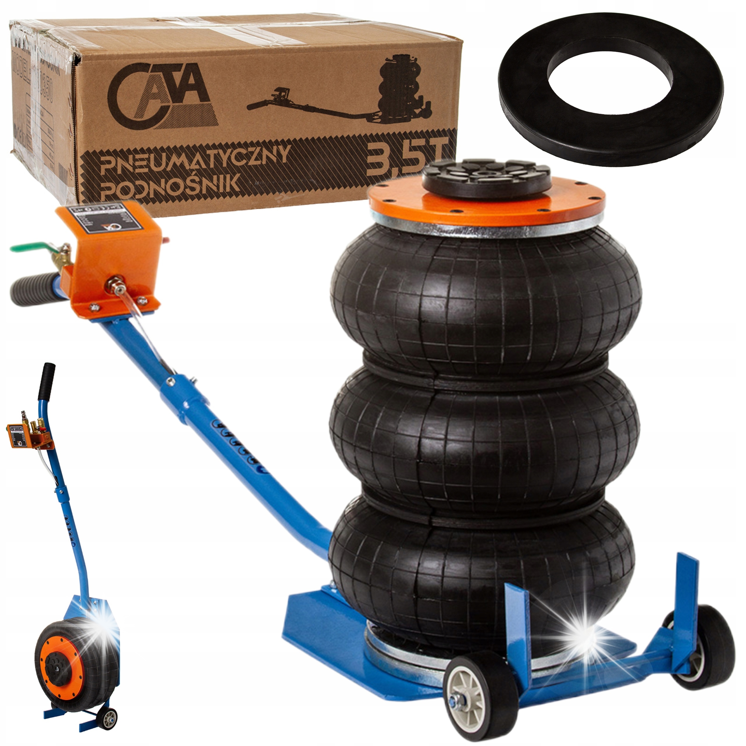 Podnośnik Pneumatyczny Bałwanek Poduszka 3.5 Tony Guma /// Lewarek żaba