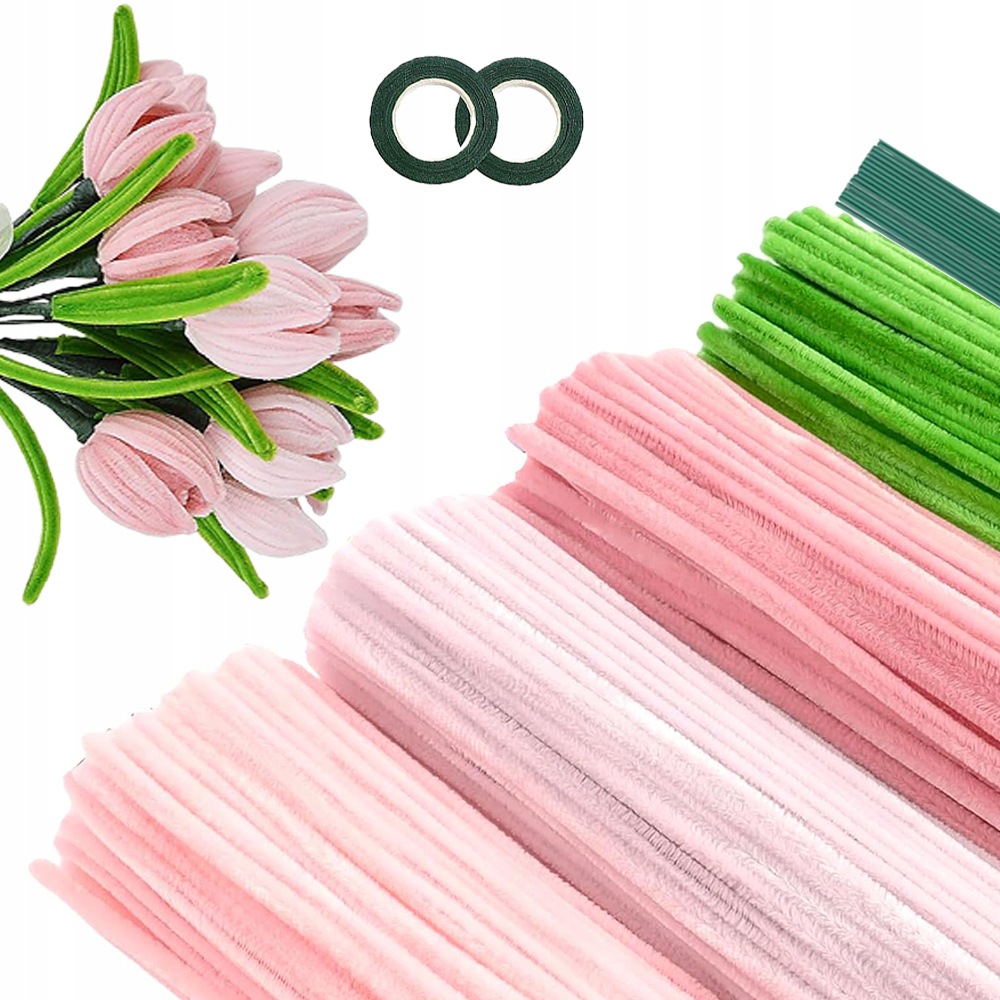 Sada 400 Plyšových Drátků Na Tulipány Kytice Dárek Handmade
