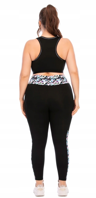 KOMPLET TOP SPODNIE LEGGINSY NA SIŁOWNIE PLUS SIZE Rozmiar XXL