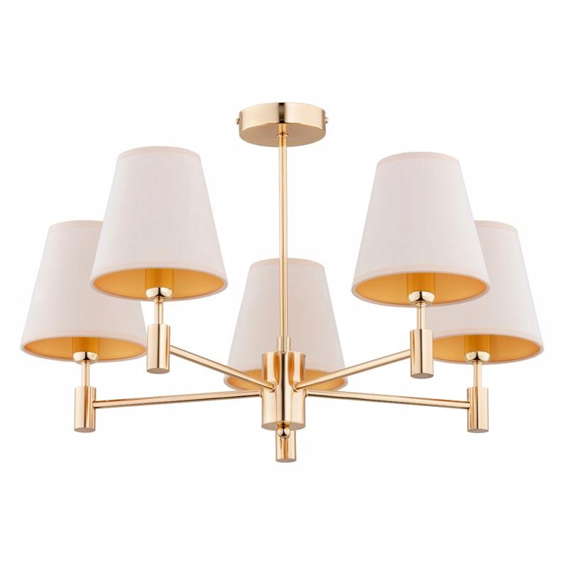 Lampa sufitowa żyrandol Alfa Astrit złota/krem 5xE14 IP20 61cm