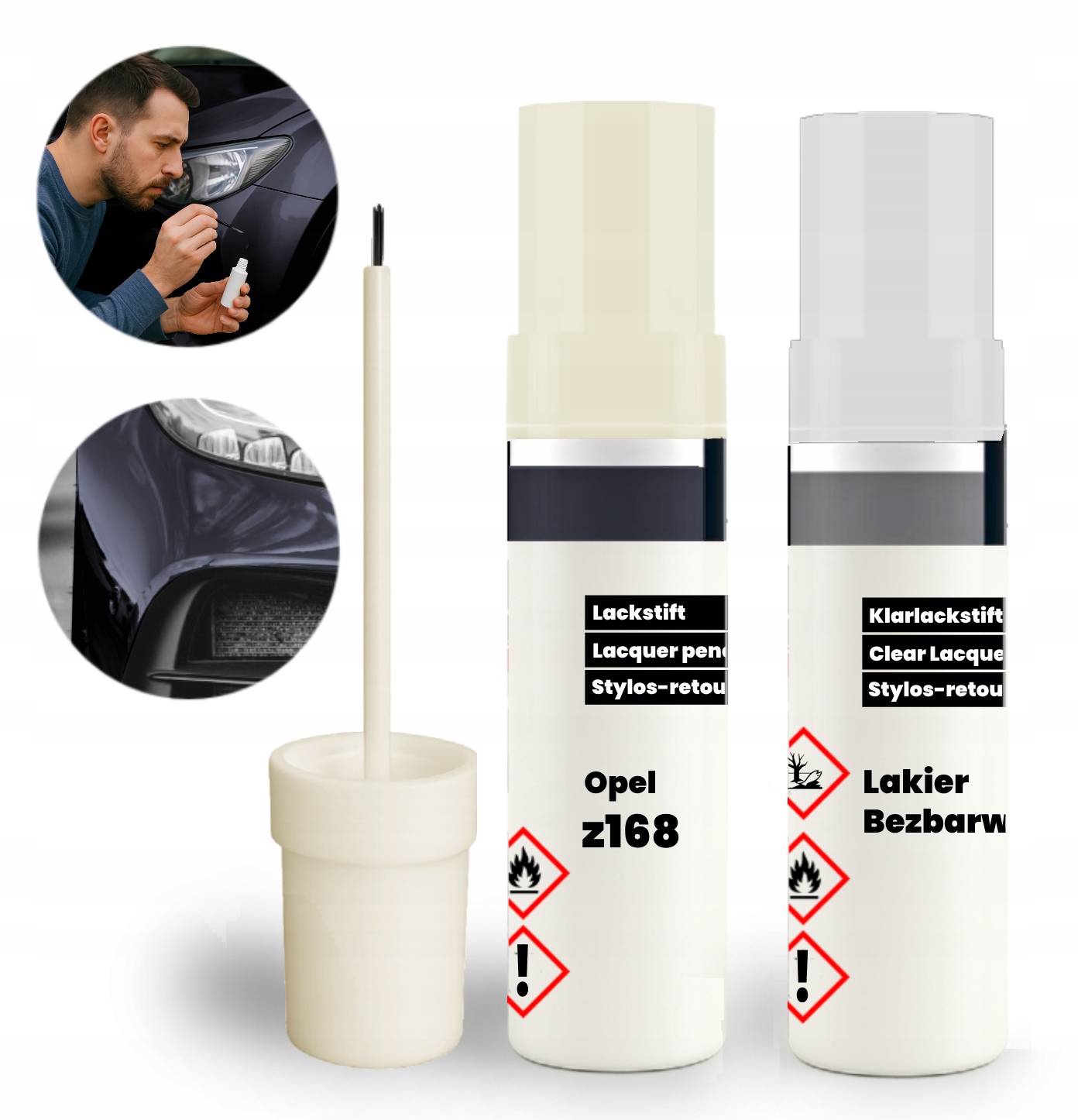 Opel 168 (z168) Zestaw Do Naprawy Lakieru Kolor Bezbarwny z Pędzelkiem
