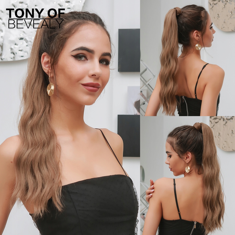Hedvábný clip in Wrap Around Ponytail písčitá