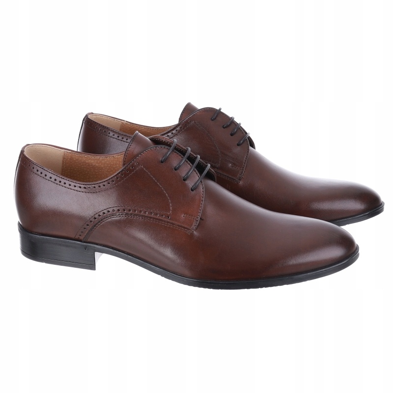 Pánské kožené polobotky elegantní Trio 3279-01-I-01-P hnědé Kůže VEL.42