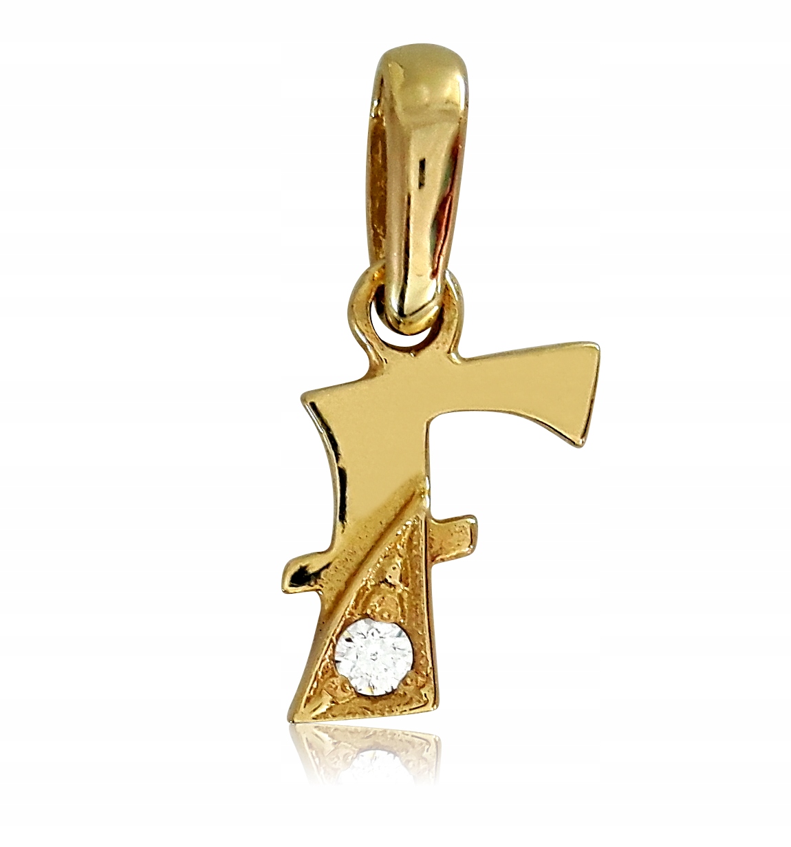 Zlaté Písmeno F Se Zirkonem Přívěsek Ze Zlata Ryzosti 585