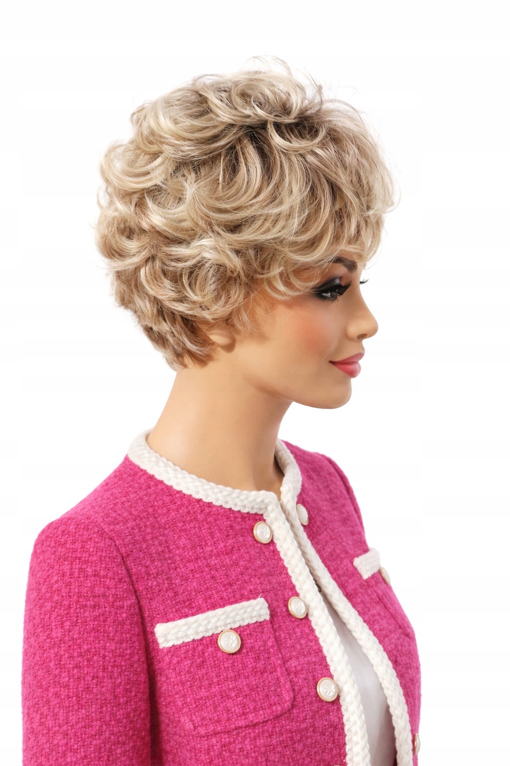 Krátká vlnitá paruka Sunshine/Gisela Mayer blond mix s odrostem-Nessaja