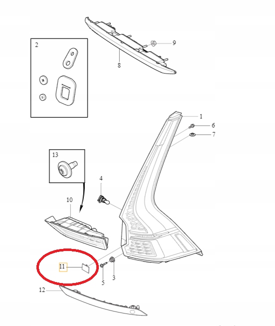 VOLVO XC60 II zaślepka śruby tylnej