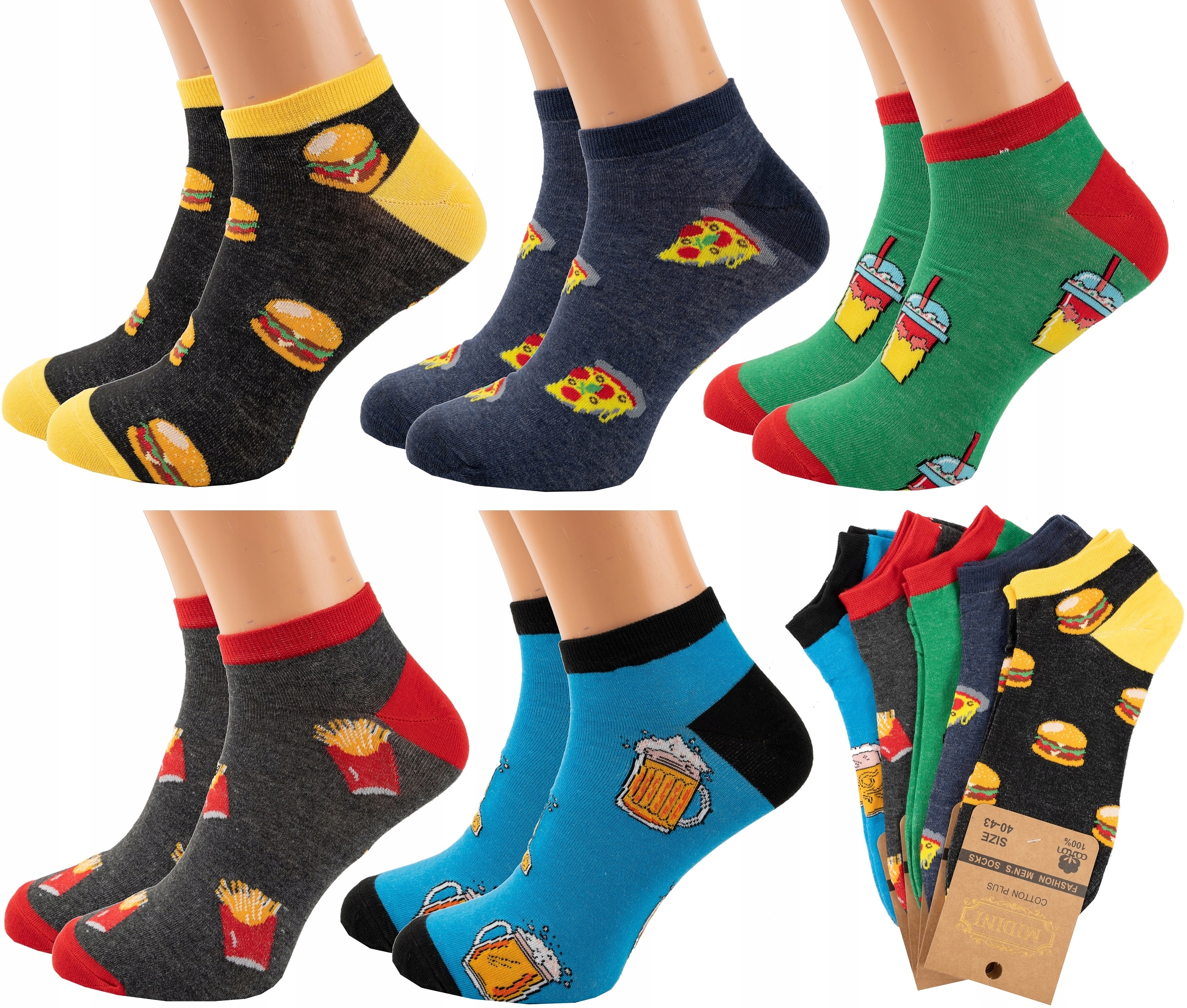 

Męskie Stopki Bawełniane skarpety Kolorowe niskie