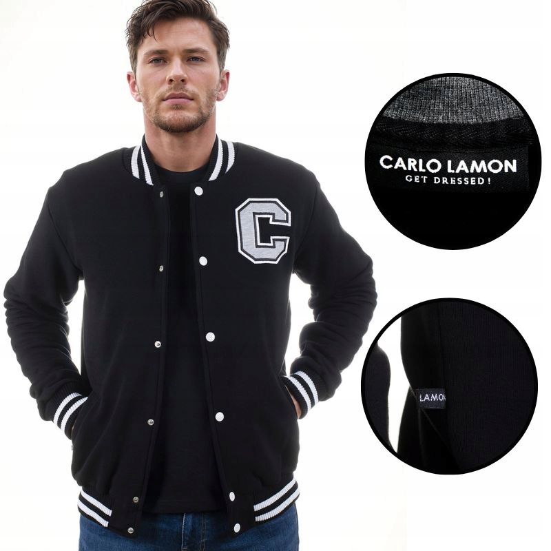 Černá mikina s baseballová mikina pro muže se stojáčkem, velikost M