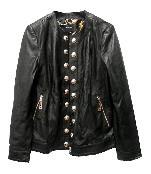 Balmain Paris Dámská Kožená Bunda Ramoneska