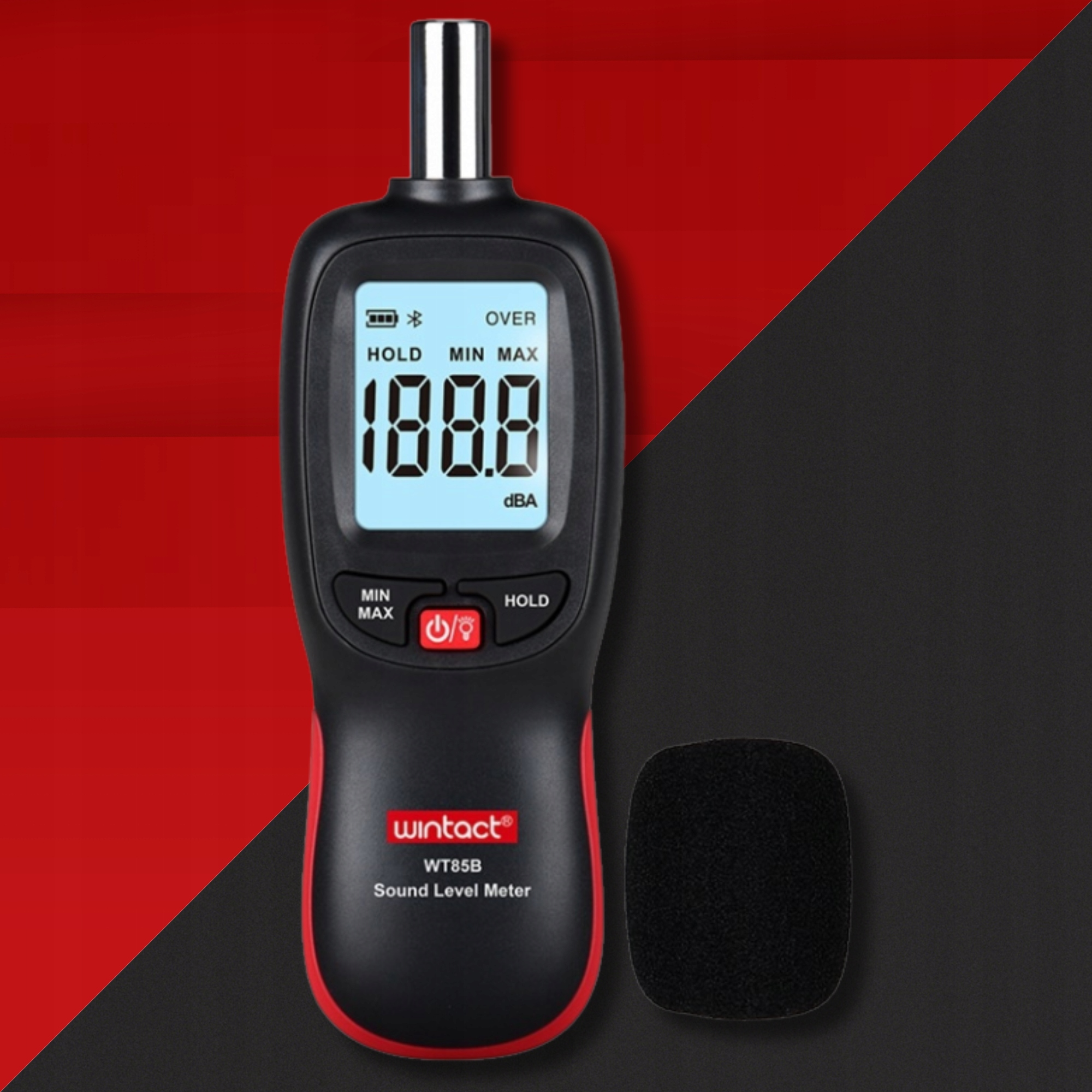 DECYBELOMIERZ SONOMETR MIERNIK POZIOMU NATĘŻENIA DŹWIĘKU BLUETOOTH 30-130dB Marka Wintact