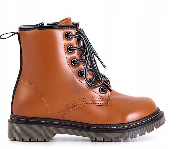 Dziecięce Traperki eko-skóra Trzewiki BRĄZOWE r34