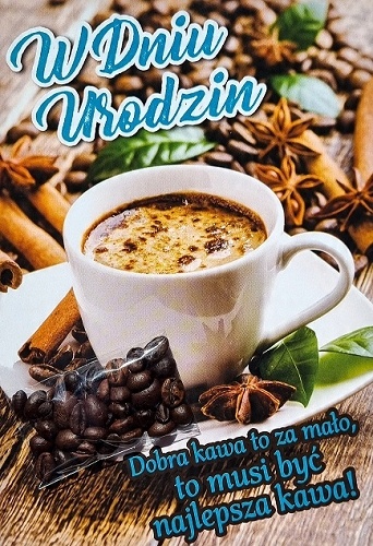 

Kartka urodzinowa z kawą z życzeniami lux GIFT140