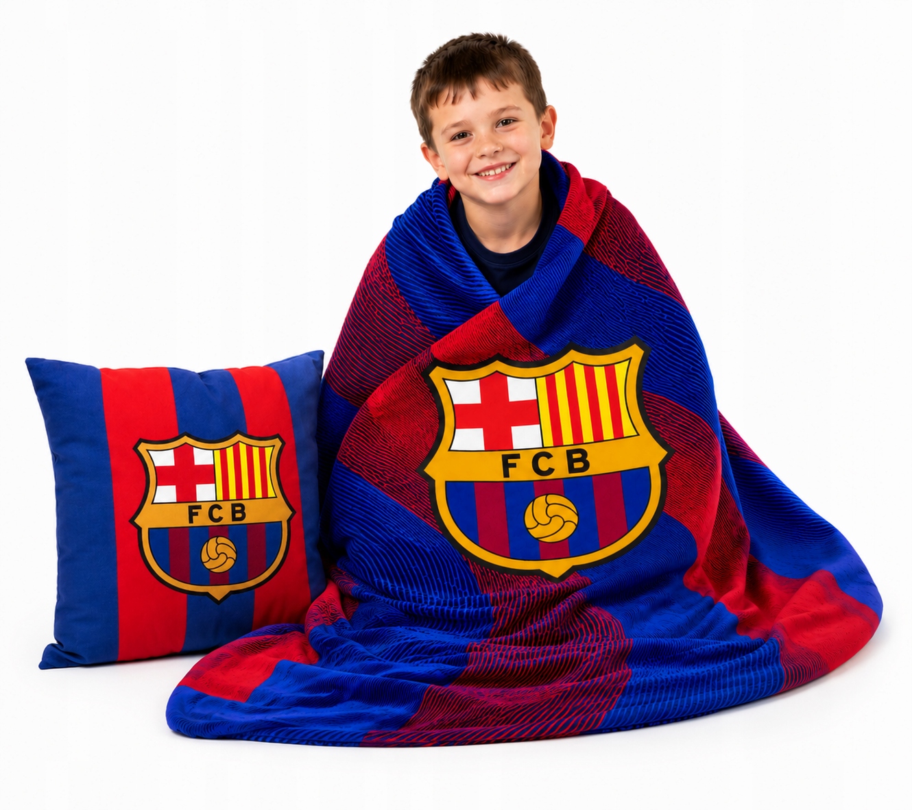 Sada Fc Barcelona Deka Přehoz 120 x 150 Polštář 35x35 Barca Licence