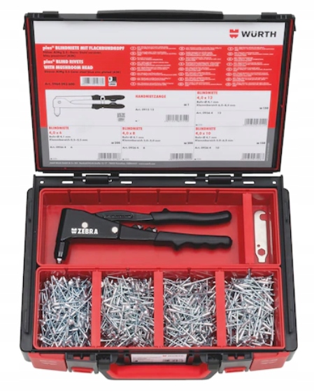 

Wurth Nitownica zestaw nity walizka komplet 701szt