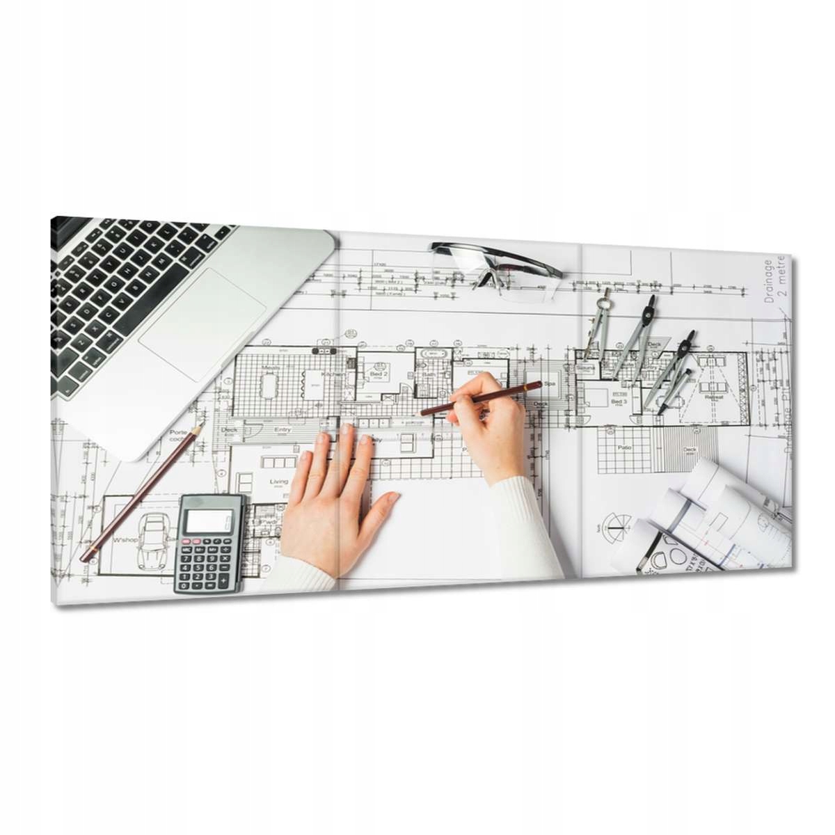 Obrazy 180x90 Architekt kreslený plán