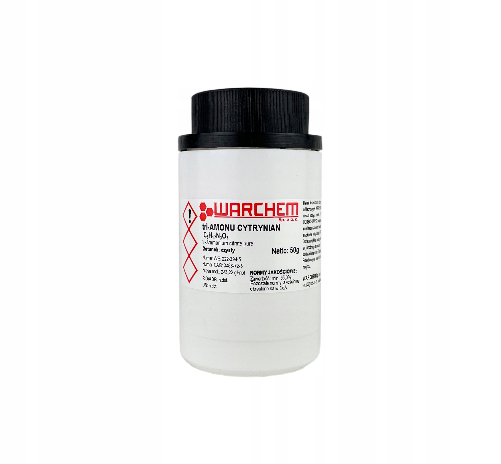

Cytrynian tri- Amonu czysty 50g Warchem