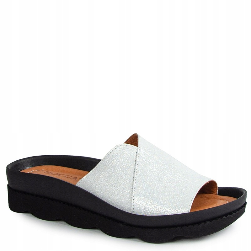 Boccato 031.1072 Stříbrné Kožené Nazouváky 38