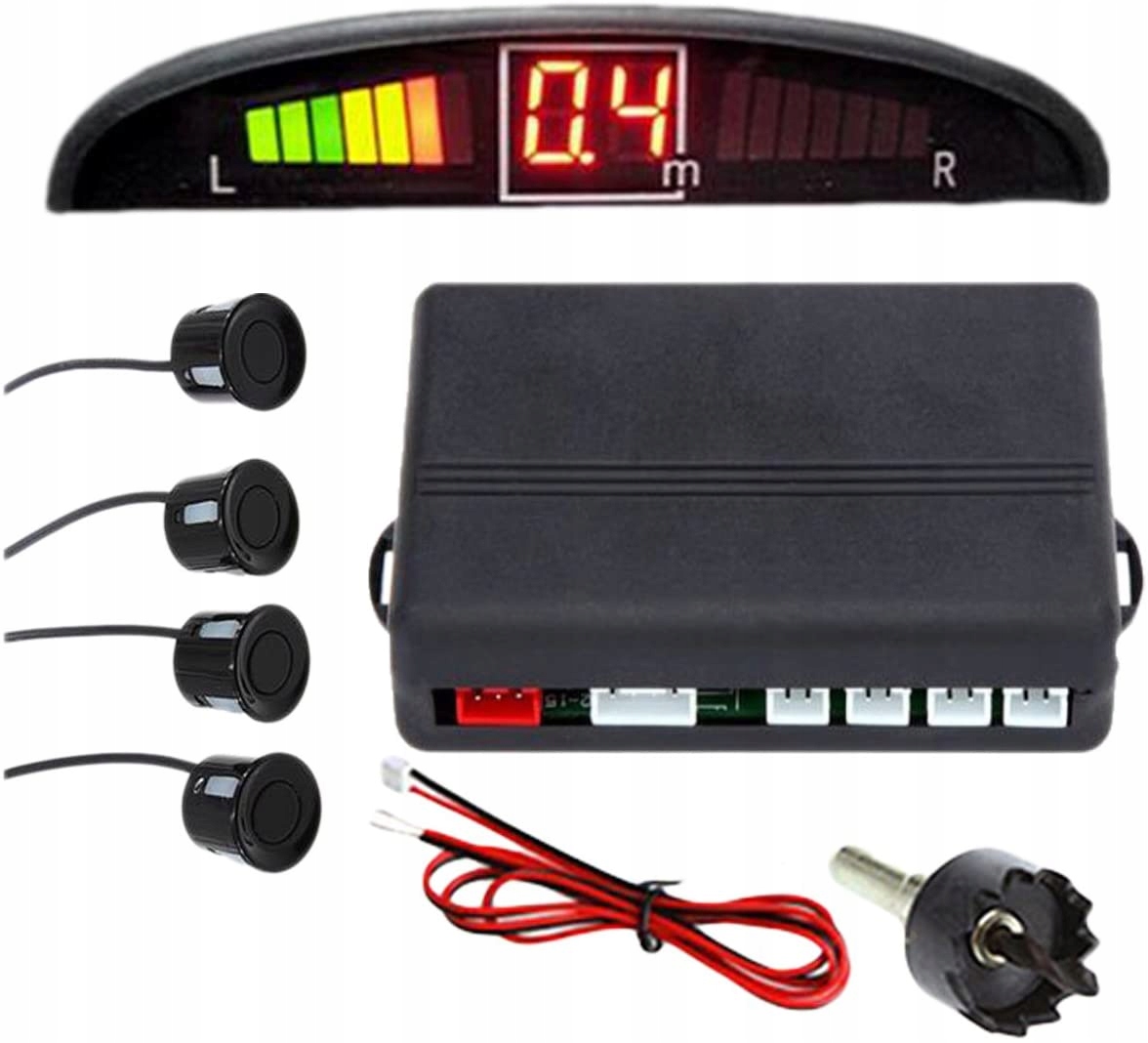 4 Czujniki Parkowania Cofania Led LCD Parktronic