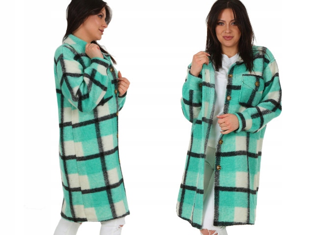 

F574 MIDI ciepła narzutka Oversize Płaszcz z wełny