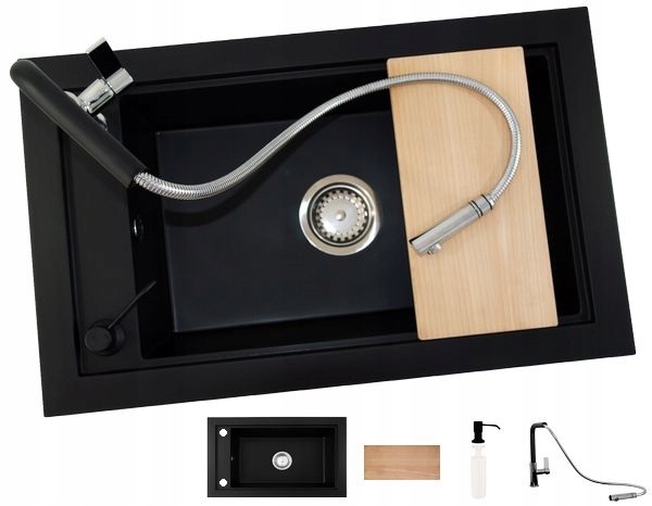 

Zlewozmywak Zlew Granitowy Jednokomorowy Zestaw