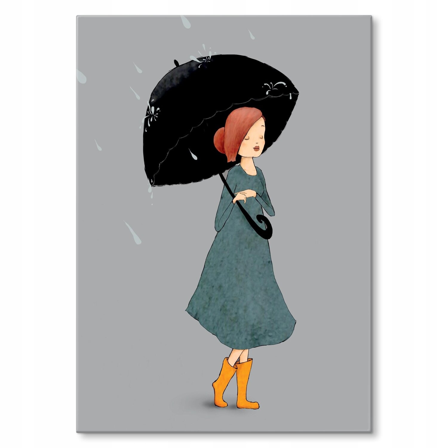 Kovový plakát Dívka s deštníkem Dárek 30 x 42 cm