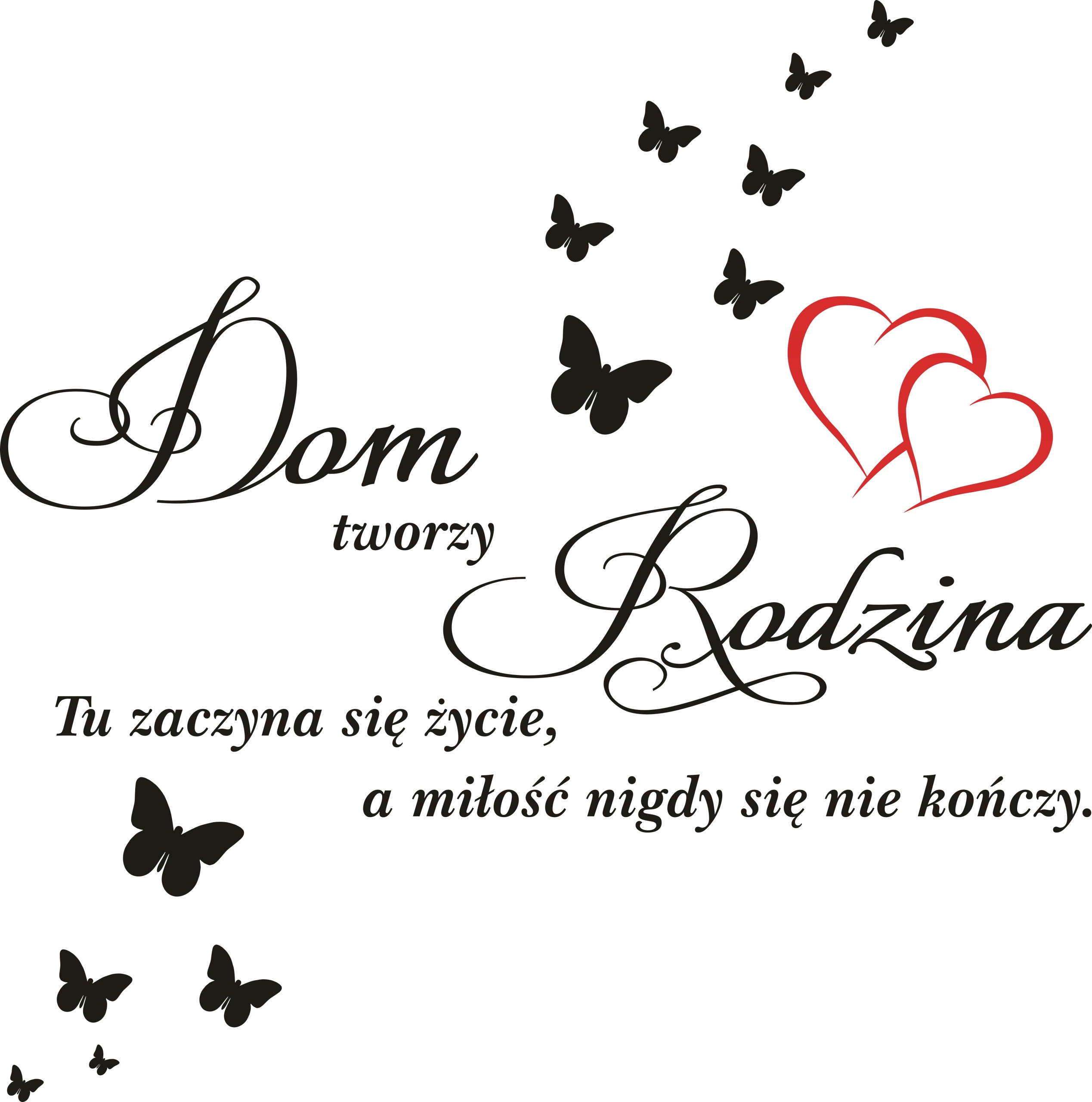 

Napis na ścianę, naklejka Dom Rodzina multikolor