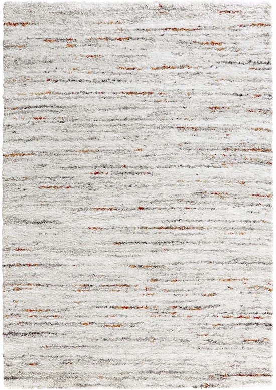 Koberec Shaggy do obývacího pokoje 80 x 150 cm, šedo krémový vzor, měkké štětiny