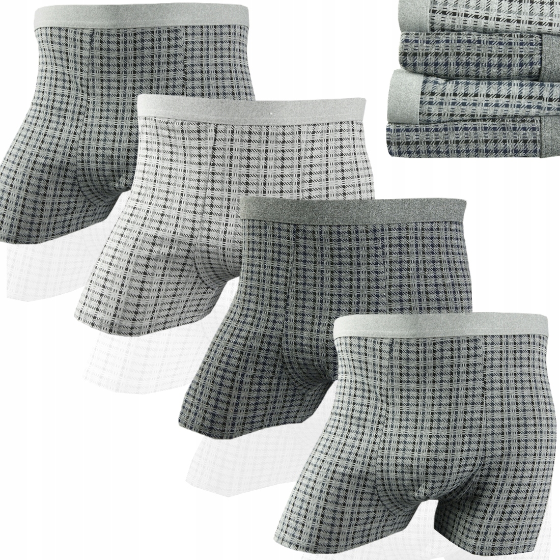 

4 Pary Męskie Bokserki Bambusowe Bawełniane 4XL