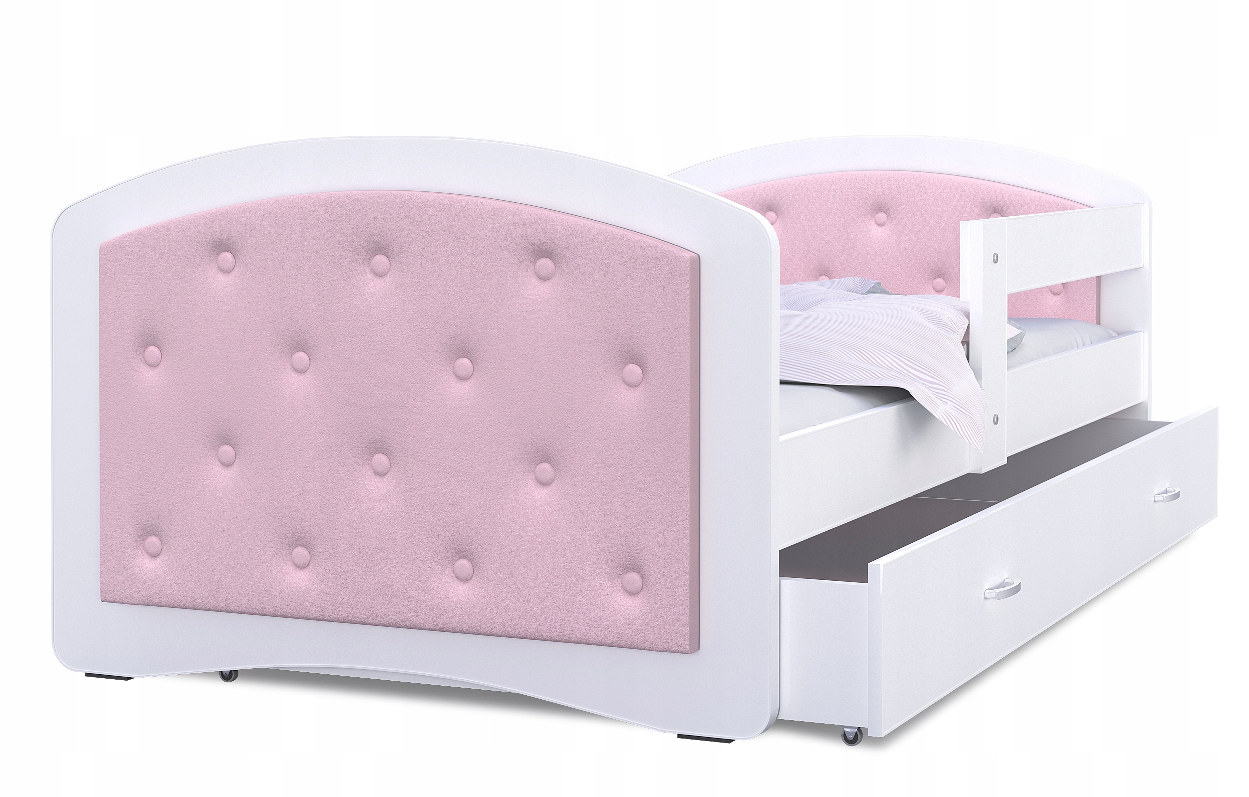 

Łóżko tapicerowane 180x90 szuflada materac Megi