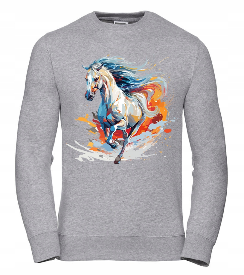 Dámská Mikina White Horse Watercolor Gray L