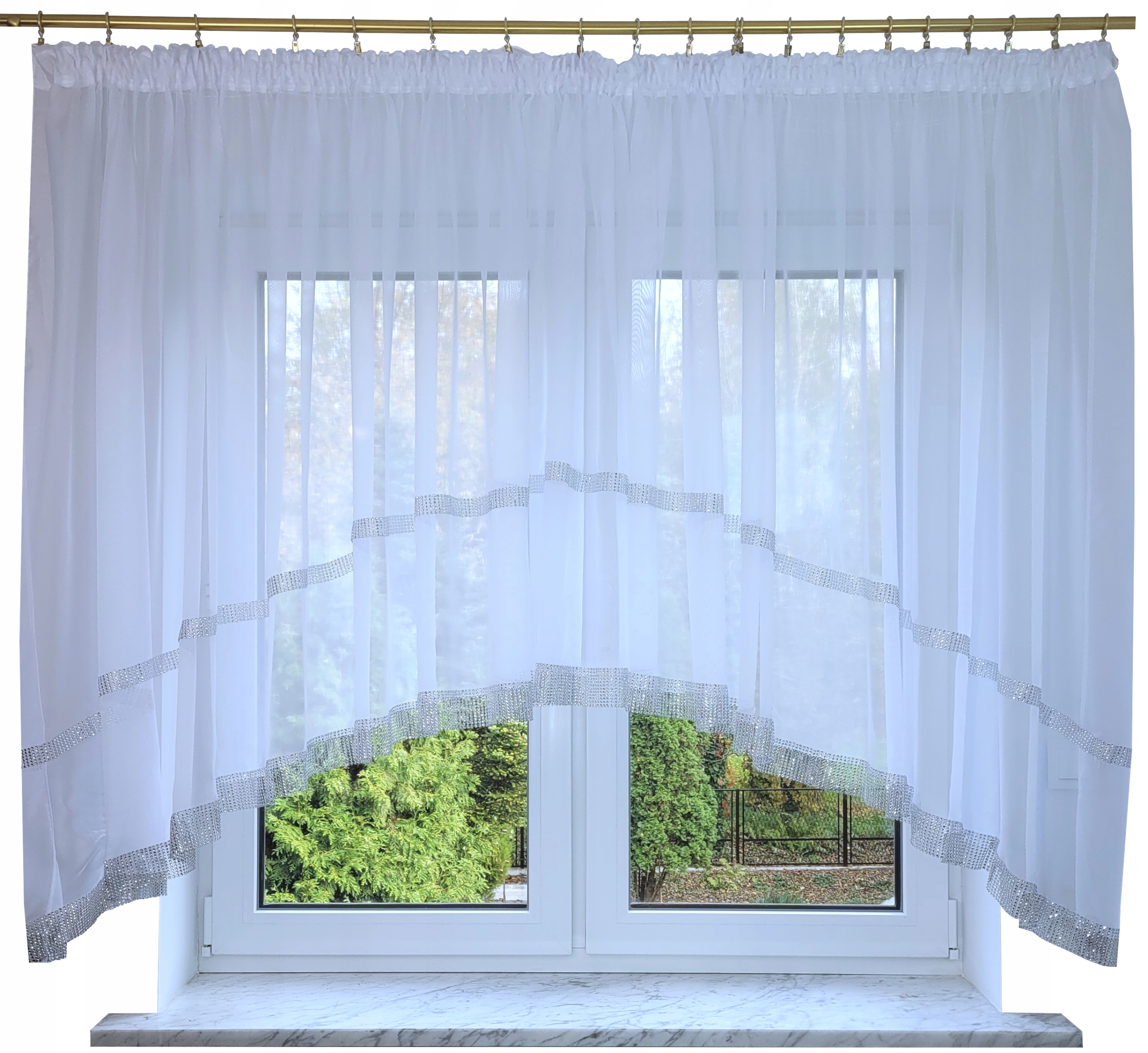 

Firana Gotowa Łuk Woal 150x300 Cyrkonie